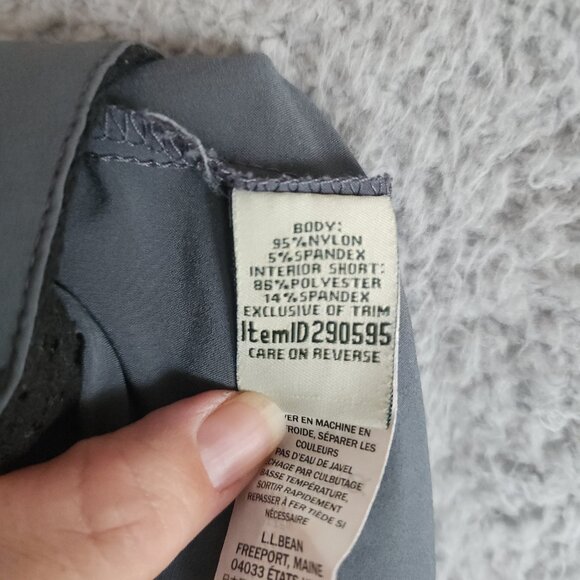 L.L. Bean Womens Skort Size 12 Gray Nylon Pockets Athletic 17" Length Adjustable - Picture 7 of 9